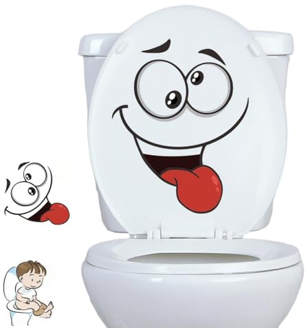 3 piezas Decorativas Divertidas para WC, Adhesivo Impermeable Extraíble de PVC - para Tapa de Inodoro, Paredes, Puertas, Decoración de Baño, Cocina, Habitación