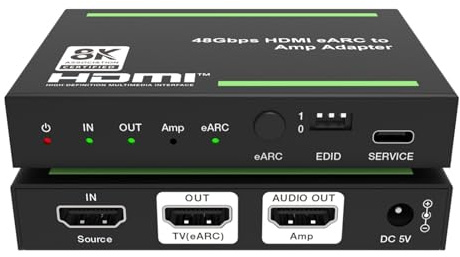 AYJYZHIAG Navceke 4K 120Hz 2.1 eARC Extractor 48 Gbps Splitter 8K 60Hz Konverter for PS5 X Sonos Soundbar