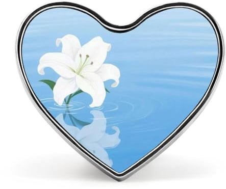 Duftende Lilien-Herzbrosche, Duftende Lilien-Anstecknadel für Rucksäcke oder Revers, Valentinstags-Anstecknadel, Jahrestags-Anstecknadel