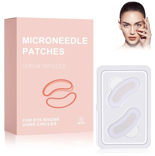 Microneedling Eye Patches 4PCS, Hyaluron Microneedling Augenpads gegen Augenringe & Tränensäcke, Micro Needling Patches zur Reduzierung von Augenfalten & Feinen Linien, Augenpflege Augenpflaster