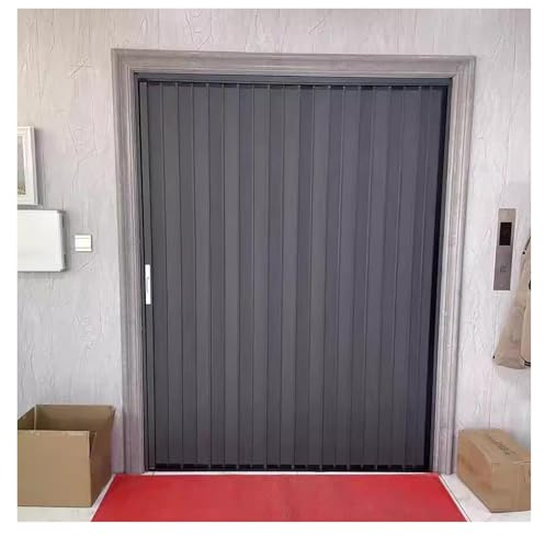 Porte coulissante Porte Accordéon en Alliage D'aluminium avec Serrure, Porte Pliante Grise pour Intérieur/Extérieur, Séparation Coulissante pour Dressing/Salle de Bain(40x40cm)