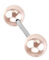 Piersando Brustwarzen Piercing Intimpiercing Nippelpiercing Brust Nippel Intim Brustwarzenpiercing Barbell mit Perlen Perlmutt Silber Rosa
