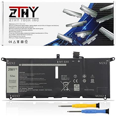 K KYUER DXGH8 Batteria per Dell Inspiron 13 7000 7390 7391 7490 5390 5391 XPS 13 9305 9370 7390 9380 2019 Dell Latitude 3301 E3301 Vostro 13 5000 5390 5391 H754V V48RM G8VCF 451-BCDX 52WH Battery