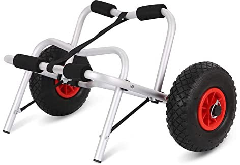 KingSaid Kajakwagen Faltbarer Bootswagen Aluminium Kajak Transportwagen 100kg Traglast