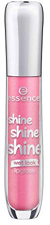 essence shine shine shine lipgloss, Lip Gloss, wet look, Nr. 19 think pink, pink, glänzend, vegan, ölfrei, ohne Alkohol (5ml)