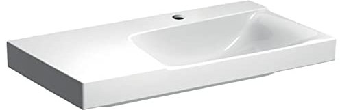 Geberit GE Xeno2 Waschtisch 90x48cm weiß KT mit Hahnloch mit Überlauf, Ablage li