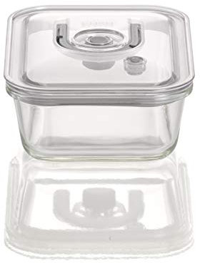 CASO VacuBoxx EL – Cuadrado, 1000 ml, recipiente al vacío extremadamente estable, de vidrio de borosilicato, sin BPA, resistente al calor, apto para lavavajillas, congelador, insípido, ajuste de fecha exacta
