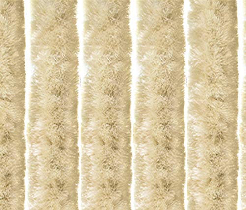 EXPLORER® Rideau en chenille - 100 x 200 cm - Pour camping-car/porte de balcon - Rideau anti-mouches - Pour camping, terrasse, porte - Beige