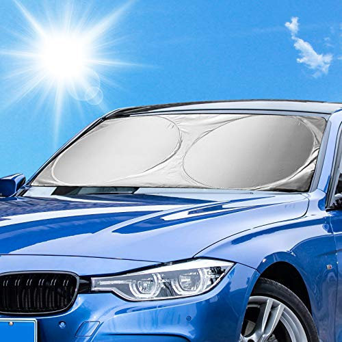 LEWONPO Parasol para Parabrisa, Parasol Coche Delantero, Coche Sol Sombra bloquea los Rayos UV Parasol Plegable para de Coche, Apto a la mayoría de Coches y SUV, 160 x 86cm