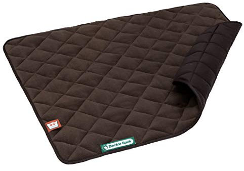 Doctor Bark Hundedecke Fleece Wendedecke - Flauschige, robuste Hundematte für mittlere Hunde. waschbar bis 95°C - hochwertige Indoor/Outdoor Liegedecke (M - 80x70 cm, Braun/Braun)