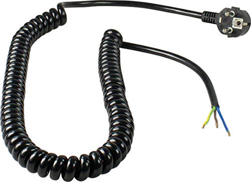 as - Schwabe - 70428 Schwarzes Spiralanschlusskabel AS-Schwabe 70428-Anschluss, 230 V