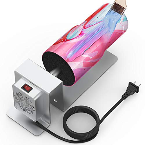 Cup Turner for Crafts Tumbler, Cup Spinner Machine Kit, Cuptisserie Cup Turner with Silent Motor, Fully Assembled 10 Oz to 30 Oz Tumbler Spinner with 2 Foam (Silver)