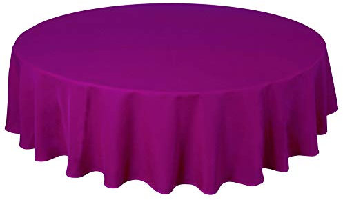 Home Direct Qualitäts Tischdecke Textil Rund 140 cm, Farbe wählbar Violett