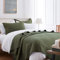 SunStyle Home, Steppbett, olivgrün, Queen-Size, 3-teiliges Bettwäsche-Set: leicht, weich, wendbare Decke mit Karosteppung für alle Jahreszeiten (229 x 244 cm), 2 Kissenbezüge (51 x 66 cm) in Armeegrün