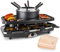 Klarstein 3-in-1 Raclette Grill Machine & Fondue Set, 1100W Stone Indoor Grill Raclette Machine, Wide Table Top Grill w/ 8 Small Pans & Fondue Forks, Raclette Cheese Fondue Sets for Cooking Indoors