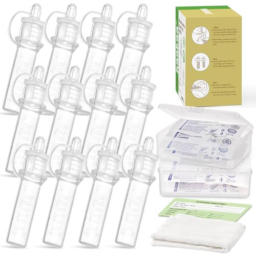 haakaa Colostrum Collector Set Colostrum Syringe for Breastfeeding Moms to Collect Store and Feed Colostrum, Extremely Soft and Resuable, 4ml/12pcs