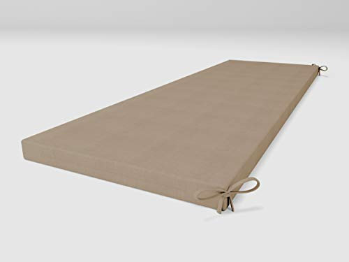ALOHA Bankauflage Bankkissen für Gartenbank, Gartenschaukel, Gartenmöbel, Terrasse, Rasen, Sitzbank-Kissen Bankpolster Auflage (Indian Khaki / 120x40x4cm / 1 Stück)