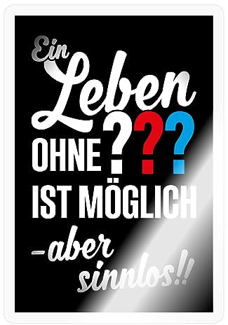Spreadshirt Die Drei Fragezeichen Ein Leben ohne Ist Möglich Aber Sinnlos Spruch Sticker, max. 10x10 cm, 10 x 10 cm, Transparent glänzend