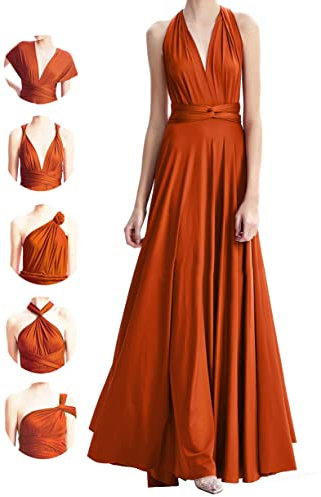 Burnt Orange Multiway Bridesmaid Dresses,Infinity Dress,Wedding Guest Plus Size Maxi Long Floor Length Maternity,Prom,Evening Gown