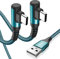 sweguard Cable USB C,[2 Pack 1m] 90 Grados 3,1AA Cargador Carga Rápida, Aleación Trenzado de Nylon Cable USB Tipo C Cargador para Móvil i Phone 15 Pro Samsung S24/S23/22/21 Huawei Xiaomi Pixel-Verde