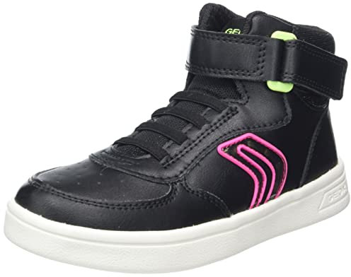 Geox J Djrock Girl C, Sneakers Bambine e ragazze, Nero/Rosa (Black/Fluo Fuchsia), 32 EU