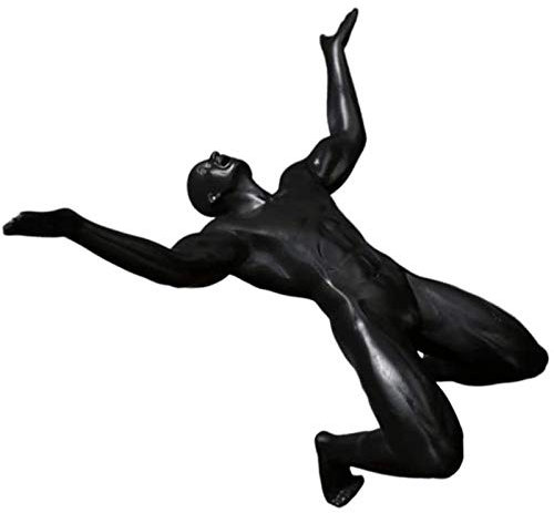 LGYKUMEG Skulptur Mann Nackt Figur Harz Muskulöse Nackte Männliche Statue Charakter Männer Körperkunst Sammelbare Skulptur Für Home & Office Tabletop Dekor,Schwarz