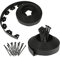 Fiqops Bordure de pelouse Flexible en Plastique avec 60 goupilles de Fixation pour ancrage - Longueur : 20 m - Hauteur : 5 cm - Bordure de Parterre