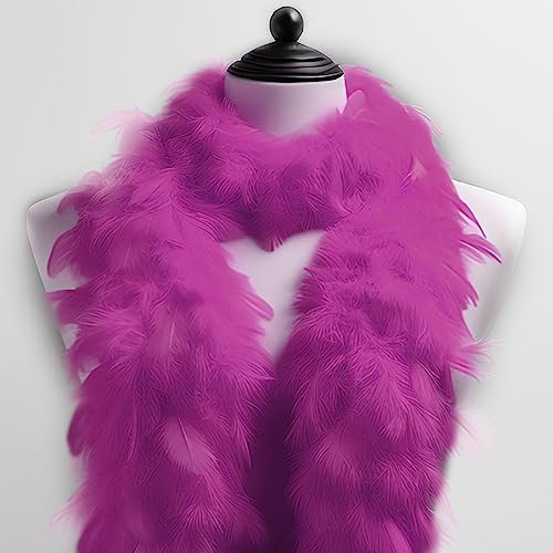 Kopper-24 Federboa, Einfarbig, Dunkelpink, Unisex, Kinder, Federboa, Karneval, Charleston, Burlesque, Kuschelig, 1,80m