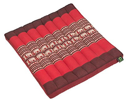 Handelsturm Thai-Sitzkissen 50x50 mit Kapokfüllung (Elefanten rot)