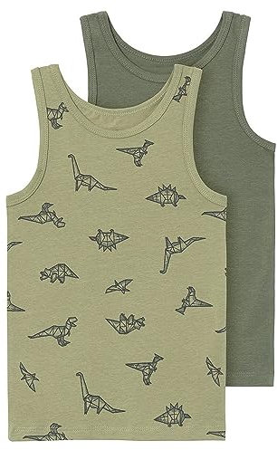 NAME IT Jungen NMMTANK TOP 2P SAGE Dino NOOS Unterhemden, 92