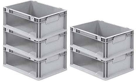 SparSet 5x Eurobox NextGen Store | HxBxT 17x30x40cm | 16 Liter | Seite offen | Eurobehälter, Transportbox, Transportbehälter, Stapelbehälter