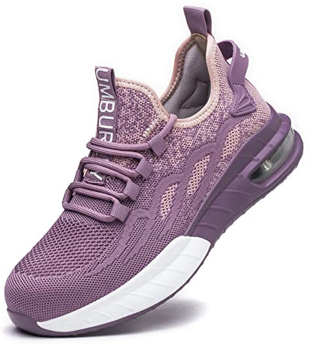 Dajingkj Scarpe da lavoro da uomo, leggere, imbottite, scarpe da ginnastica per coppie, scarpe di sicurezza da donna, Lilla, 40 EU
