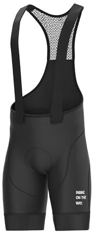 INBIKE Salopette Ciclismo Uomo Estivi Imbottite 3D Pantaloncini con Bretelle da Bici da Strada MTB Asciugatura Rapida Traspirante(Nero,L)