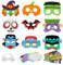 LAMEK 9 Halloween Masken Bastelsets Kinder Halloween Kreativsets zum Basteln Kreative Kunsthandwerk Bastelhandwerk mit Moosgummi Aufkleber für Jungen Mädchen Halloweenzeit Karneval Geburtstag