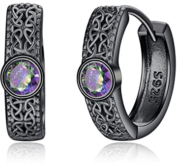 Wikinger Runen Ohrringe für Herren Damen 925er-Sterlingsilber Creolen für Herren hypoallergene Ohrringe für empfindliche Ohren