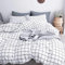 AShanlan Karierte Bettwäsche Schwarz Weiß 200x220 3 Teilig Microfaser Modern Deckenbezug Kariert Karomuster Schwarz Weiss Bettbezug mit Kissenbezüge 80x80 cm Reißverschluss