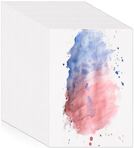 Aquarellpapier A4 300g, 50 Blatt Aquarellblock A4 Aquarell Papier Watercolor Paper Zeichenpapier A4 für Aquarelle Acryl Gouache Malen Zeichnen Kunstwerke DIY (21x29,7 cm)