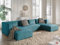 Lisa Design Stella – Wohnlandschaft – aus Cord – 7-Sitzer – moderner Stil Entenblau