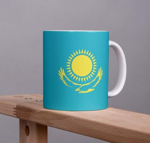 Kasachstan Kaffeetasse 325ml Flagge Keramik Spülmaschinenfest Büro Geschenk Tee Tasse