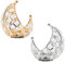 Yolispa Teelichthalter Metall, 2 Stück Kristall Kerzenhalter, Moon Deko Teelichthalter, Modern Moon Kerzenständer Kristall, Metall Windlichter Tischdeko, für Hochzeit Party Ramadan Dekoration