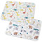 Baby Wickelunterlage 2 Stück, Waschbar Säugling Wickelunterlage für Babys und Kleinkinder, Wasserdicht Atmungsaktiv Wiederverwendbare Wickelauflagen Changing Mat(Dinosaurier, 50x70cm)