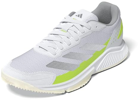 adidas Courtquick W Padel, Zapatos Mujer, Cloud White/Silver Metallic/Lucid Lemon, 40 2/3 EU