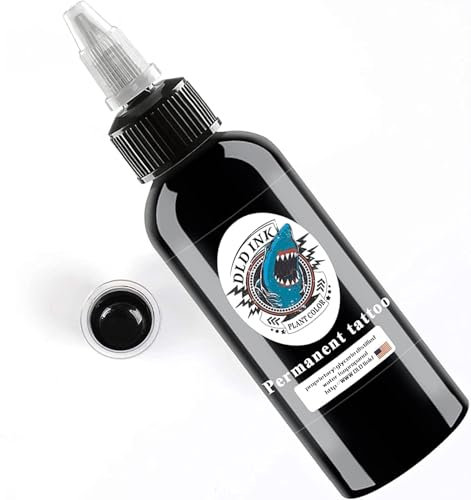 DLD Tattoo Farbe fortschrittlicher Hai Eyeliner 120ml Tattoo Tinte schwarzer Stick und dauerhafte Tattoo Tinte vegetarische Tribe Micro Farbe Tattoo Tinte dunkel schwarz professionelle Tattoo Zubehör