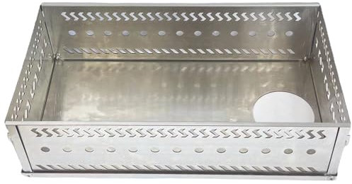 Hperu Porta di Pietre di Sauna a capacità Grande Cesto ventilato con cesti Pieghevole in Acciaio Inossidabile Multiuso per Carbone, Stufa a Legna, Accessori Sauna