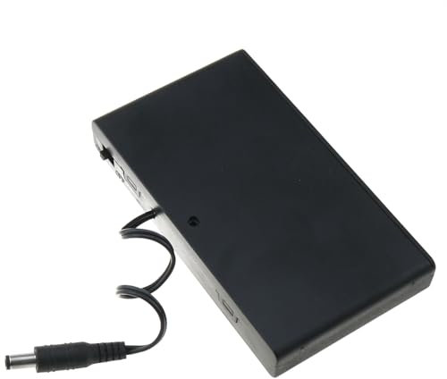 MEETOOT 8 Slot AA 12V Battery Holder with Lid and Switch 2.1x5.5mm Male DC Connector Suitable for Toy Electronic DIY Circuit Board Power Supply