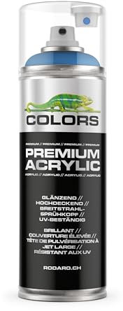 COLORS Premium Acrylic Sprühfarbe 400ml – Hochdeckender Sprühlack für Innen & Außen, Spraydose für DIY-Projekte - RAL 5012 - Lichtblau Glanz
