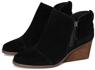 TOMS Women's Goldie Fashion Boot, Black Suede, 4 UK
