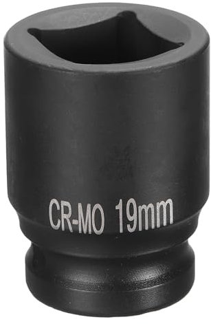 QUARKZMAN 4 Pointe Douille Carrée 1/2 Drive 19mm Douille à Choc Carrée Métrique CR-MO Douilles de Roue Standard Noircissantes Outil de Douille Pneumatique pour Réparation Automobile