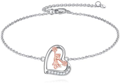 YFN Cheerleading Armband 925 Sterling Silber Cheer Armband Sport Schmuck Geschenke für Damen Cheerleader
