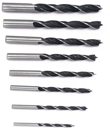 8-teiliges Holzbearbeitungs-Metall-Holzbohrer-Kits 3/4/5/6/7/8/9/10 mm Spiralbohrer aus Kohlenstoffstahl